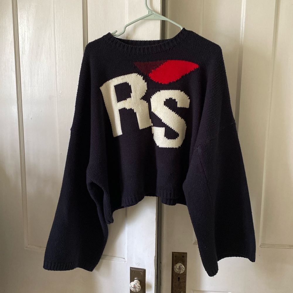 RAF Simons cropped knit sweater